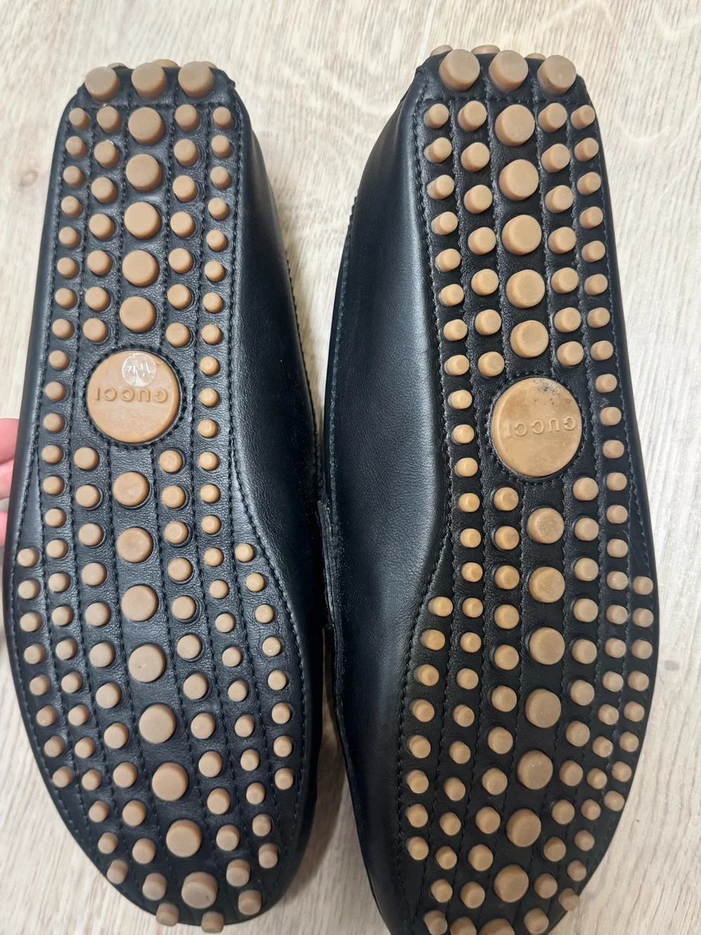 Gucci Black Leather Slip-On Loafers with Green and Red Web